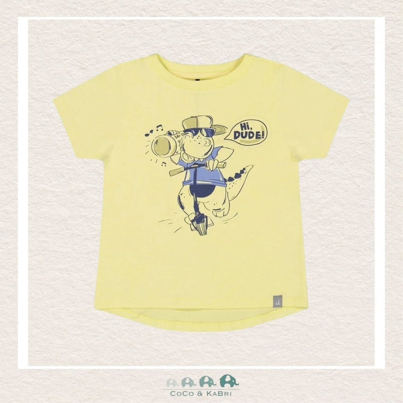 Deux Par Deux: Boys Organic Cotton Lime T-Shirt With Dinosaur, CoCo & KaBri Children's Boutique