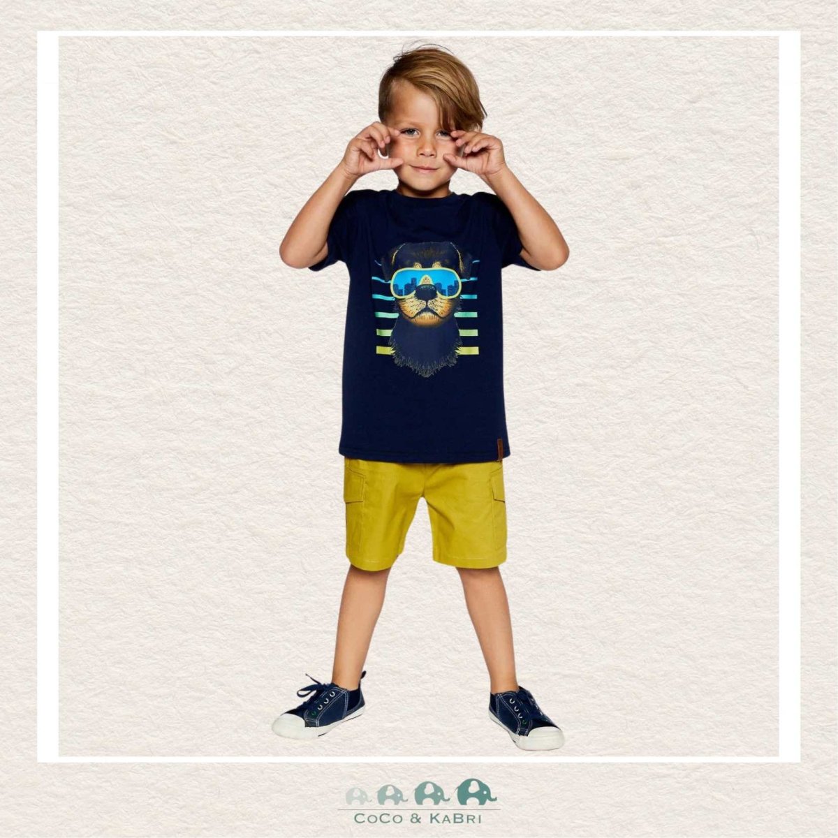 Deux Par Deux: Boys Short Sleeve Tshirt with Dog Print, CoCo & KaBri Children's Boutique