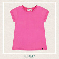 Deux Par Deux: Bright Shiny Rib T-Shirt Fuchsia Pink