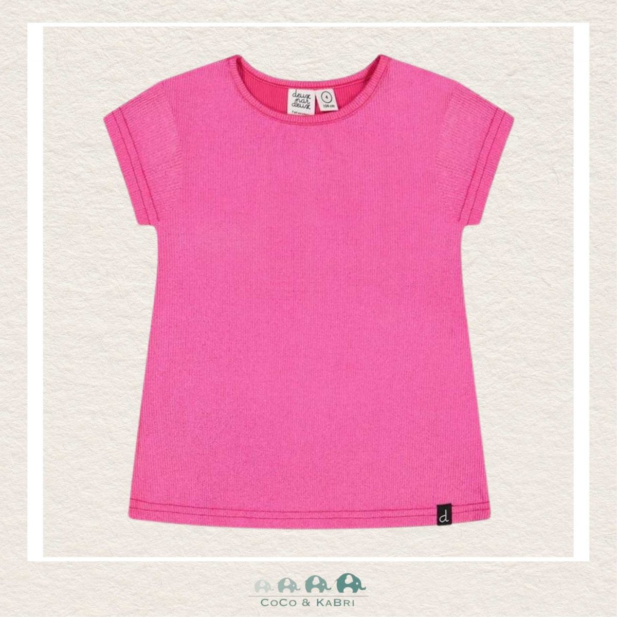 Deux Par Deux: Bright Shiny Rib T-Shirt Fuchsia Pink, CoCo & KaBri Children's Boutique