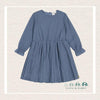 Deux Par Deux: Chiffon Swiss Dot Heart Dress With Pleated Skirt Old Blue - CoCo & KaBri