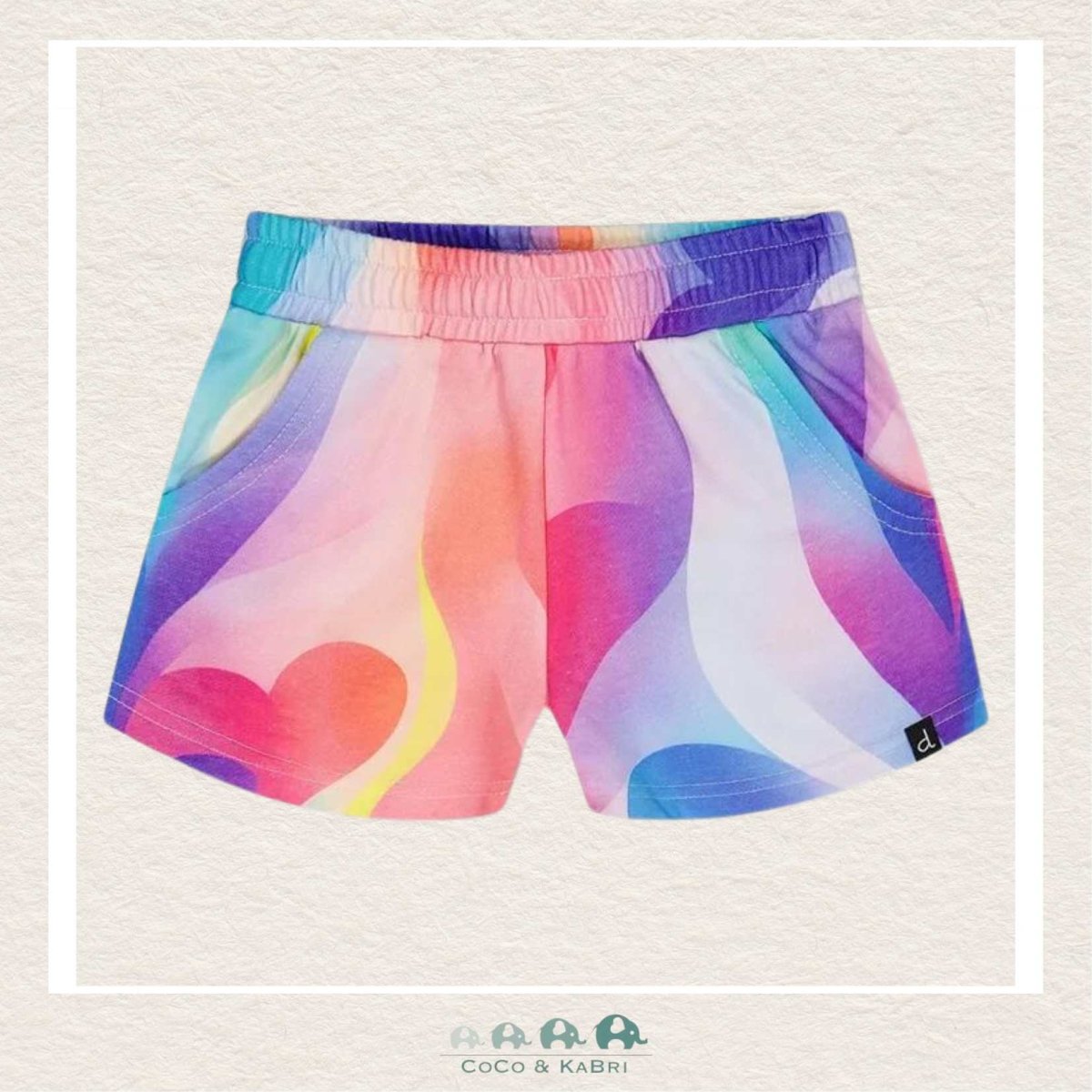 Deux Par Deux: Girls French Terry Rainbow Shorts