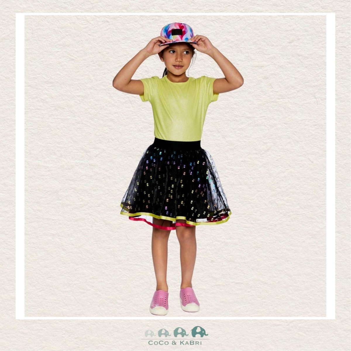 Deux Par Deux: Girls Shiny Lime Short Sleeve Tshirt, CoCo & KaBri Children's Boutique