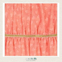 Deux Par Deux: Heart Jacquard Chiffon Dress Coral, CoCo & KaBri Children's Boutique