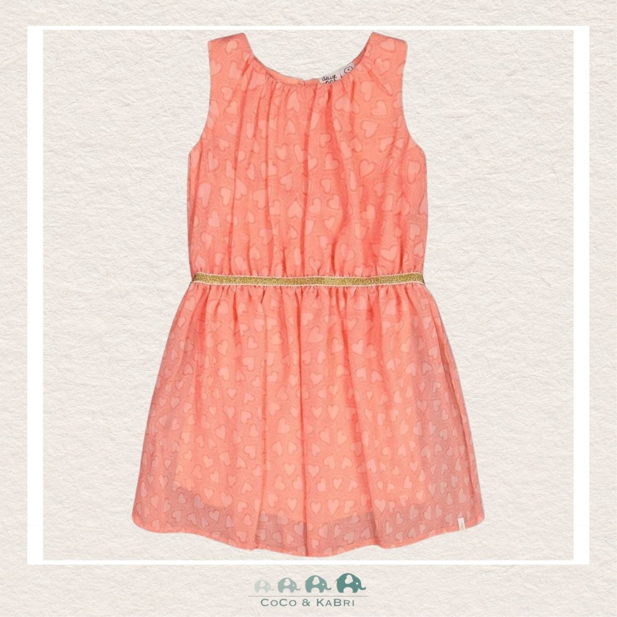 Deux Par Deux: Heart Jacquard Chiffon Dress Coral, CoCo & KaBri Children's Boutique