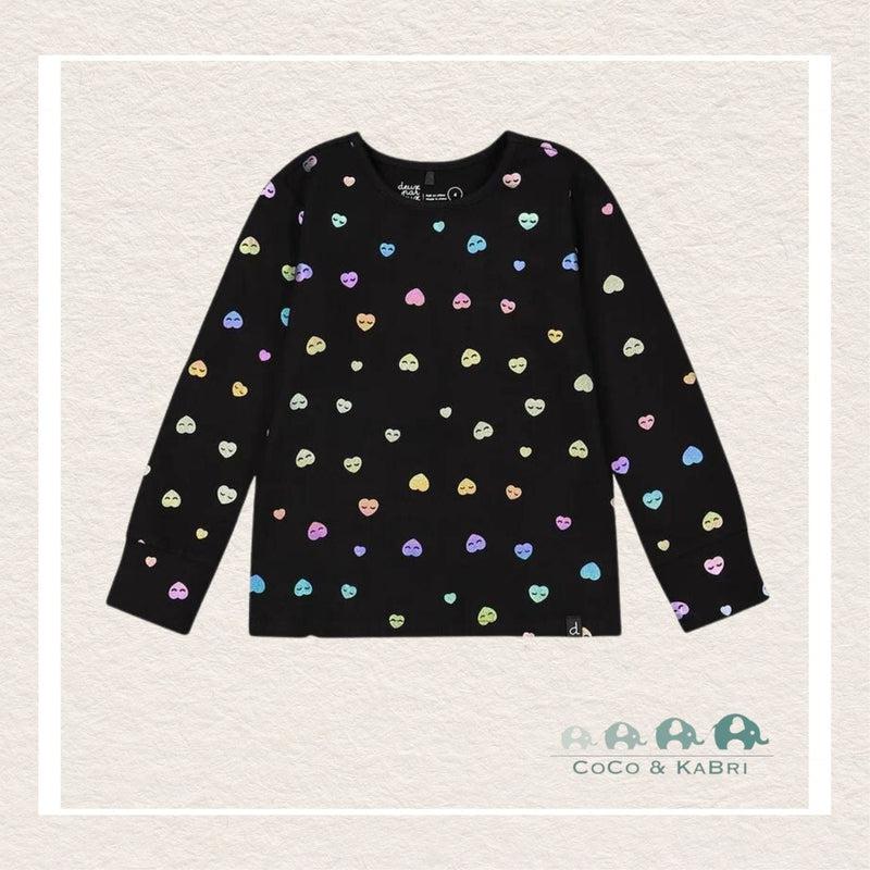 *Deux Par Deux: Long Sleeve T-Shirt Black Colorful Hearts Foil Print *, CoCo & KaBri Children's Boutique