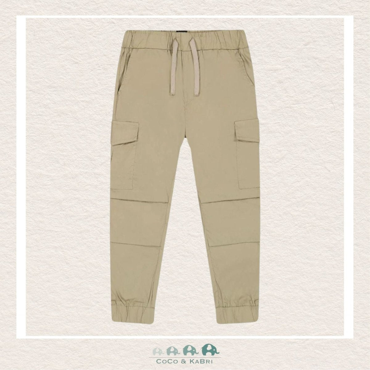 Deux Par Deux Parachute Twill Cargo Jogger - Beige, CoCo & KaBri Children's Boutique