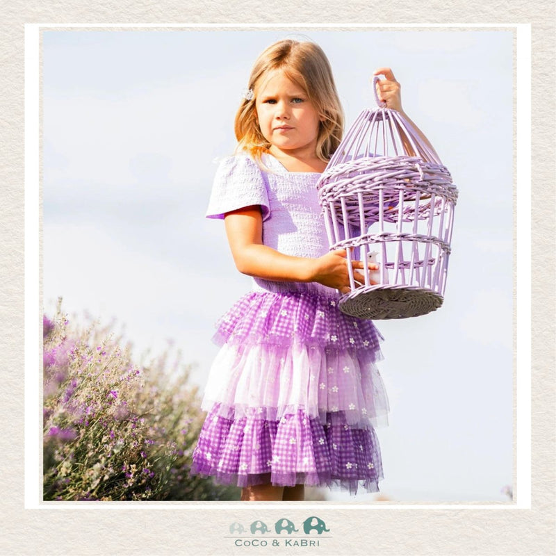 Deux Par Deux Purple Knit Dress with Mesh Skirt, CoCo & KaBri Children's Boutique