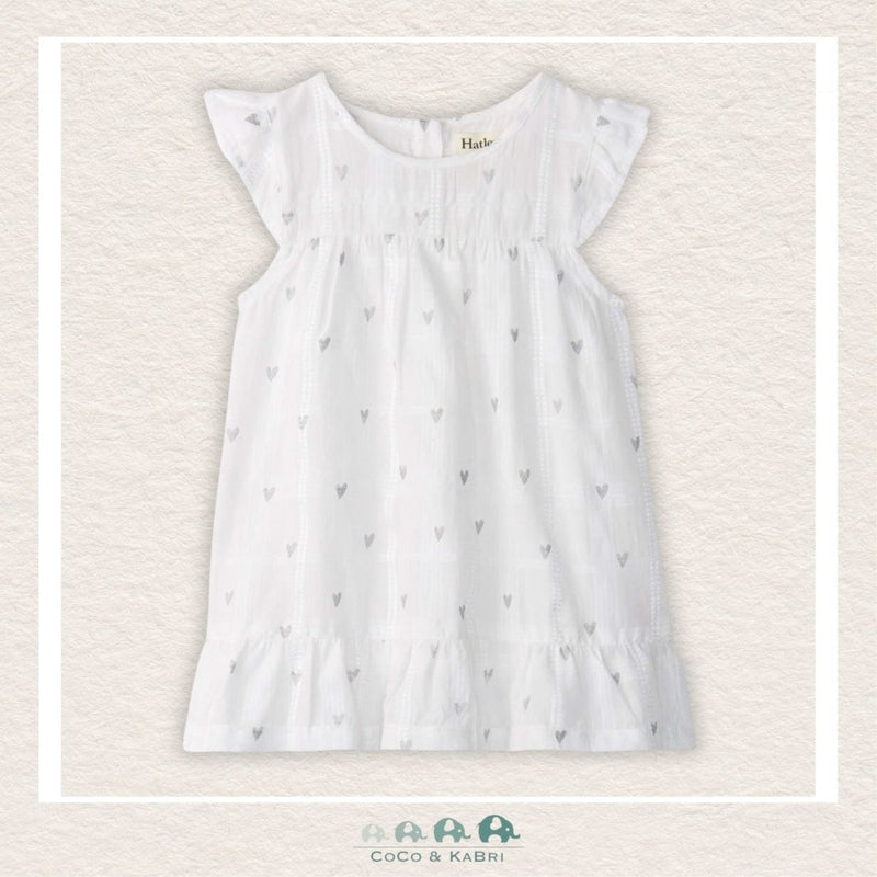 Hatley: White Dress with Silver Hearts