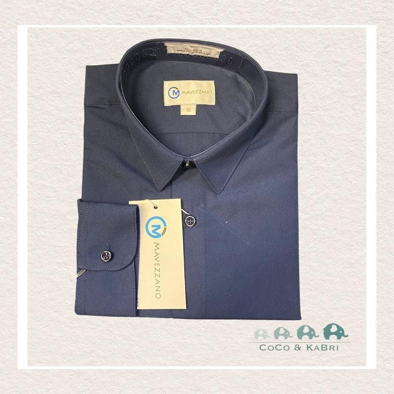 Mavezzano: Dress Shirt - Navy Blue, Dress Shirt, CoCo & KaBri, Children's Boutique
