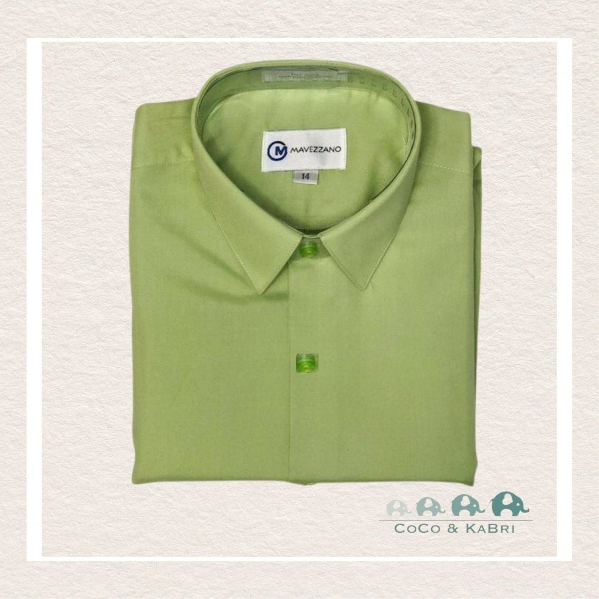 Mavezzano Dress Shirt: Sage Green, CoCo & KaBri Children's Boutique