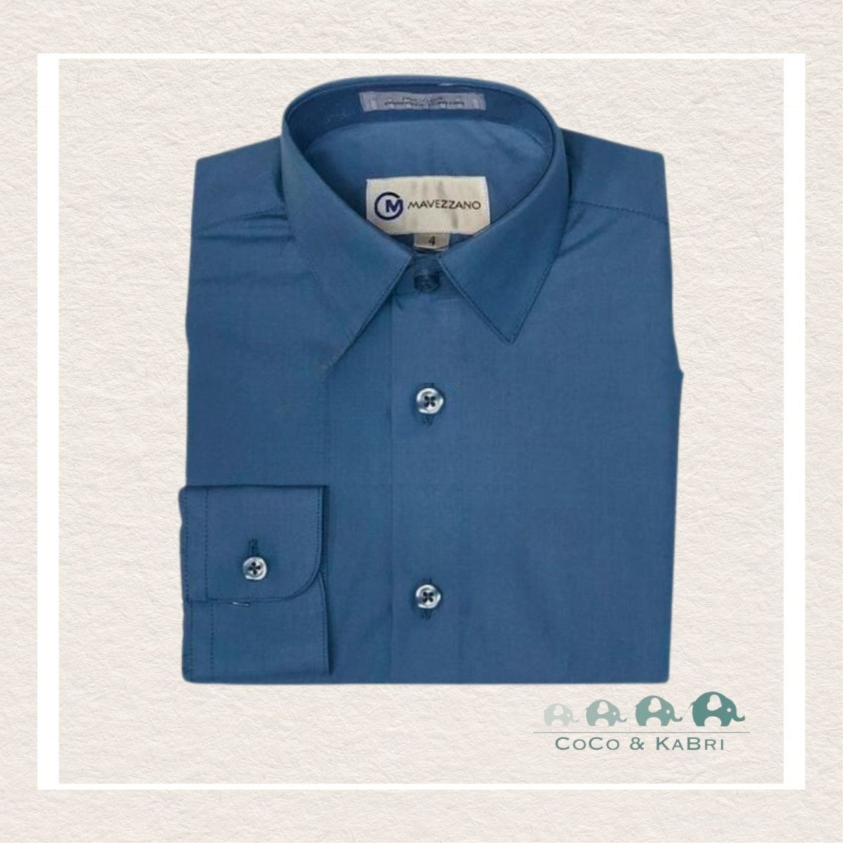 Mavezzano: Slate Blue Dress Shirt, Dress Shirt, CoCo & KaBri, Children's Boutique