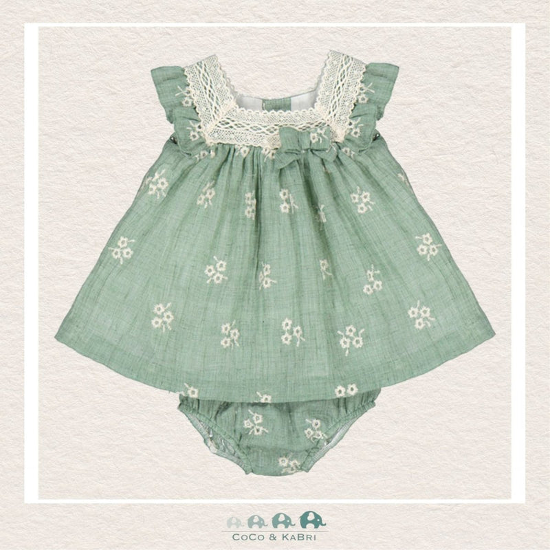 Mayoral Baby Girl Green Linen Dress, CoCo & KaBri Children's Boutique