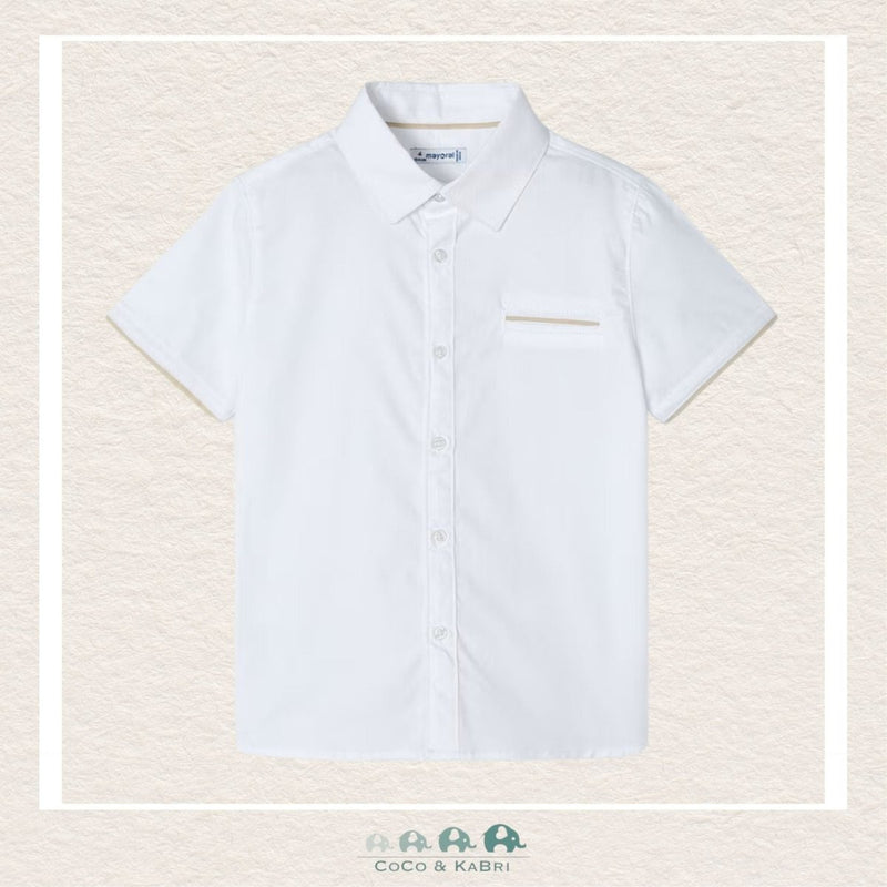 Mayoral: Boys White Short Sleeve Button Up Shirt, CoCo & KaBri Children's Boutique