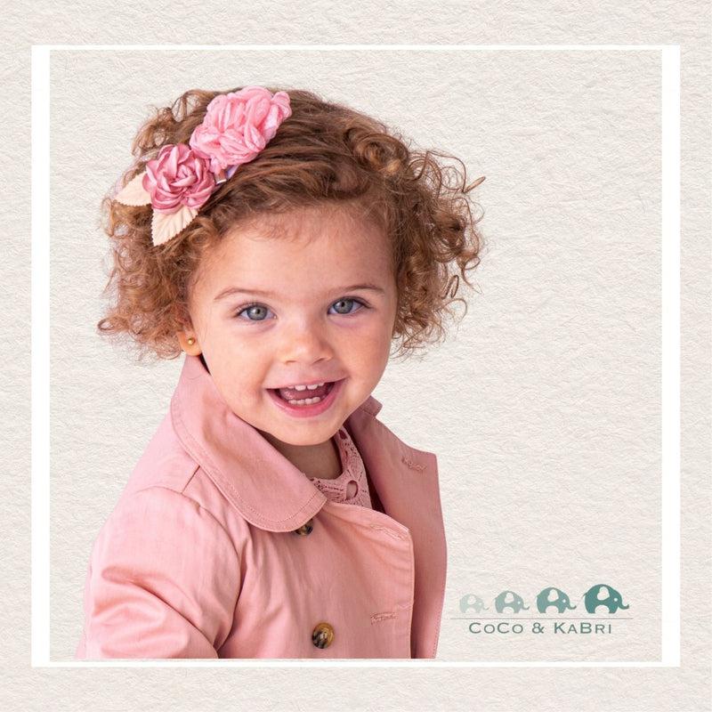 Mayoral: Elasticated hairband with floral applique baby - Pink, CoCo & KaBri Children's Boutique
