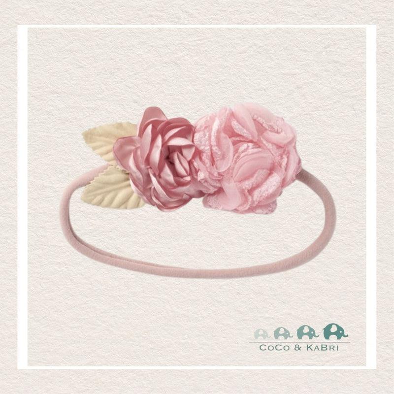 Mayoral: Elasticated hairband with floral applique baby - Pink, CoCo & KaBri Children's Boutique