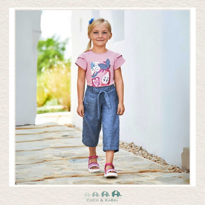 Mayoral: Girls Cropped Wide Leg Linen Pants, CoCo & KaBri Children's Boutique