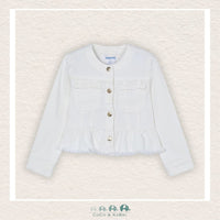 Mayoral: Girls White Denim Jacket, CoCo & KaBri Children's Boutique