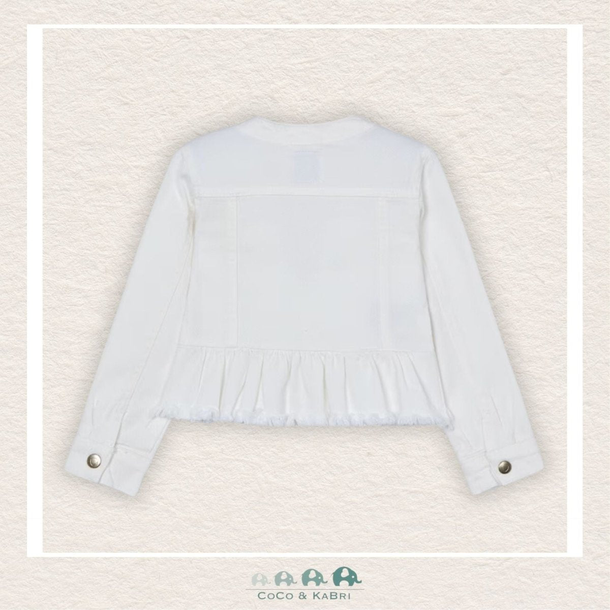 Mayoral: Girls White Denim Jacket, CoCo & KaBri Children's Boutique