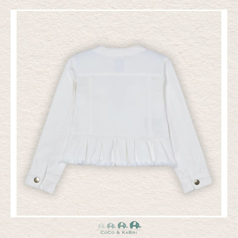 Mayoral: Girls White Denim Jacket, CoCo & KaBri Children's Boutique