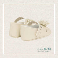Mayoral: Mary Jane Newborn Shoes with Flower - Champagne (M2-32), CoCo & KaBri Children's Boutique