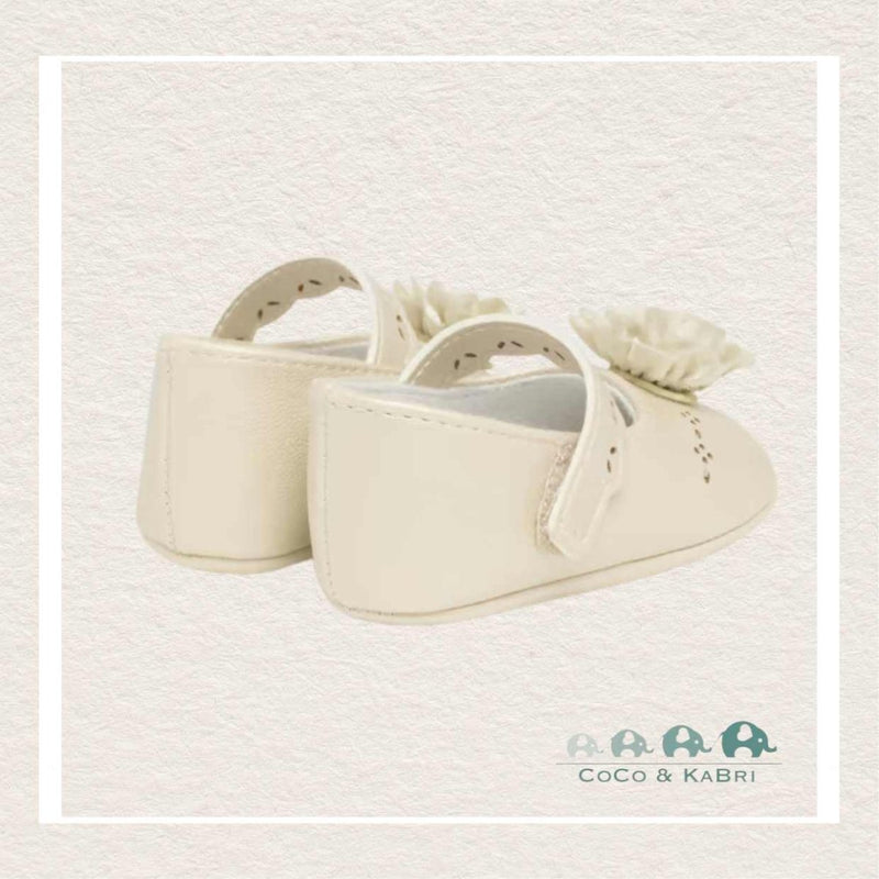 Mayoral: Mary Jane Newborn Shoes with Flower - Champagne - CoCo & KaBri
