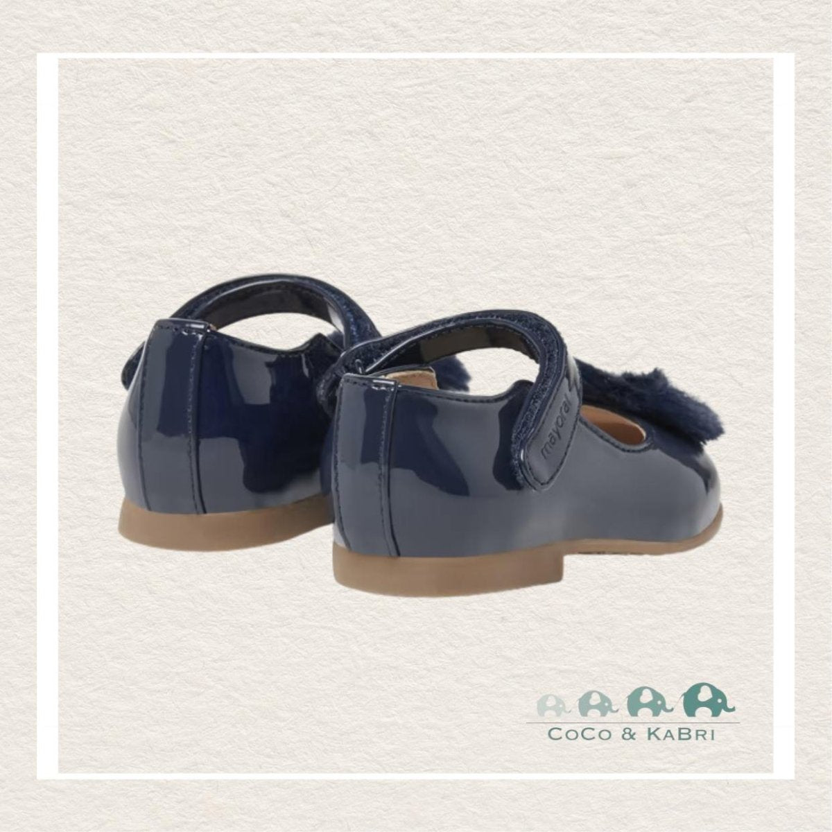 Mayoral: Pom pom mary janes sustainable leather baby - Navy - CoCo & KaBri