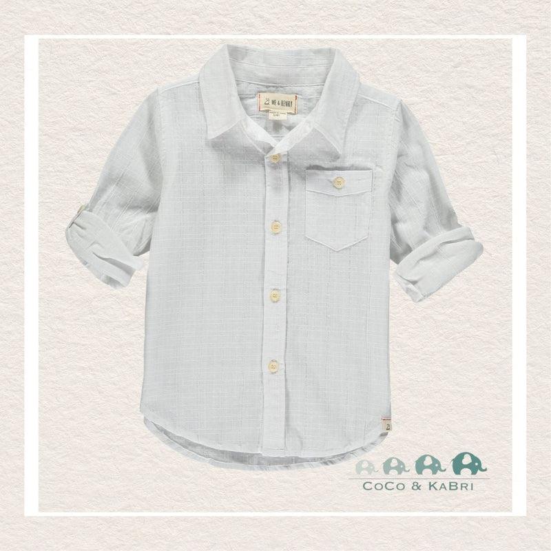 Me & Henry: Atwood Woven Shirt - White, CoCo & KaBri Children's Boutique