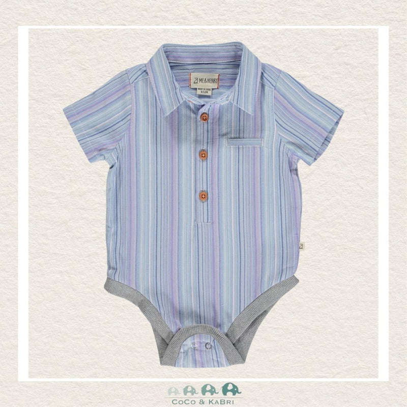 Me & Henry Baby Boy Helford Diaper Shirt -Blue/Purple