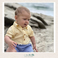 Me & Henry Baby Boy Helford Diaper Shirt - Yellow, CoCo & KaBri Children's Boutique