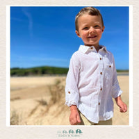Me & Henry: Boys Merchant Long Sleeve White Shirt, CoCo & KaBri Children's Boutique