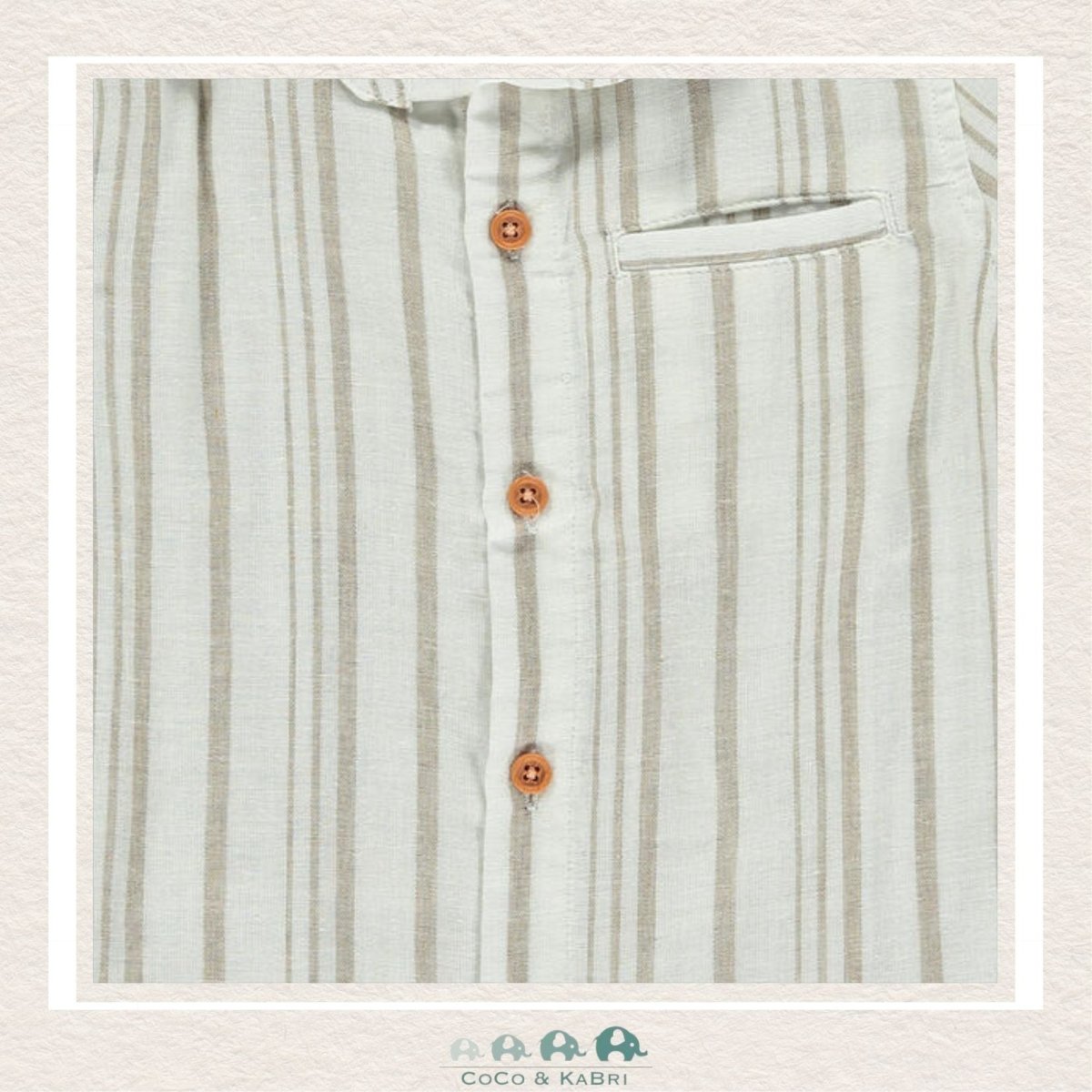 Me & Henry: Boys Newport Shirt - Cream/Beige Stripe, CoCo & KaBri Children's Boutique