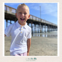 Me & Henry: Boys White Pique Polo Shirt, CoCo & KaBri Children's Boutique