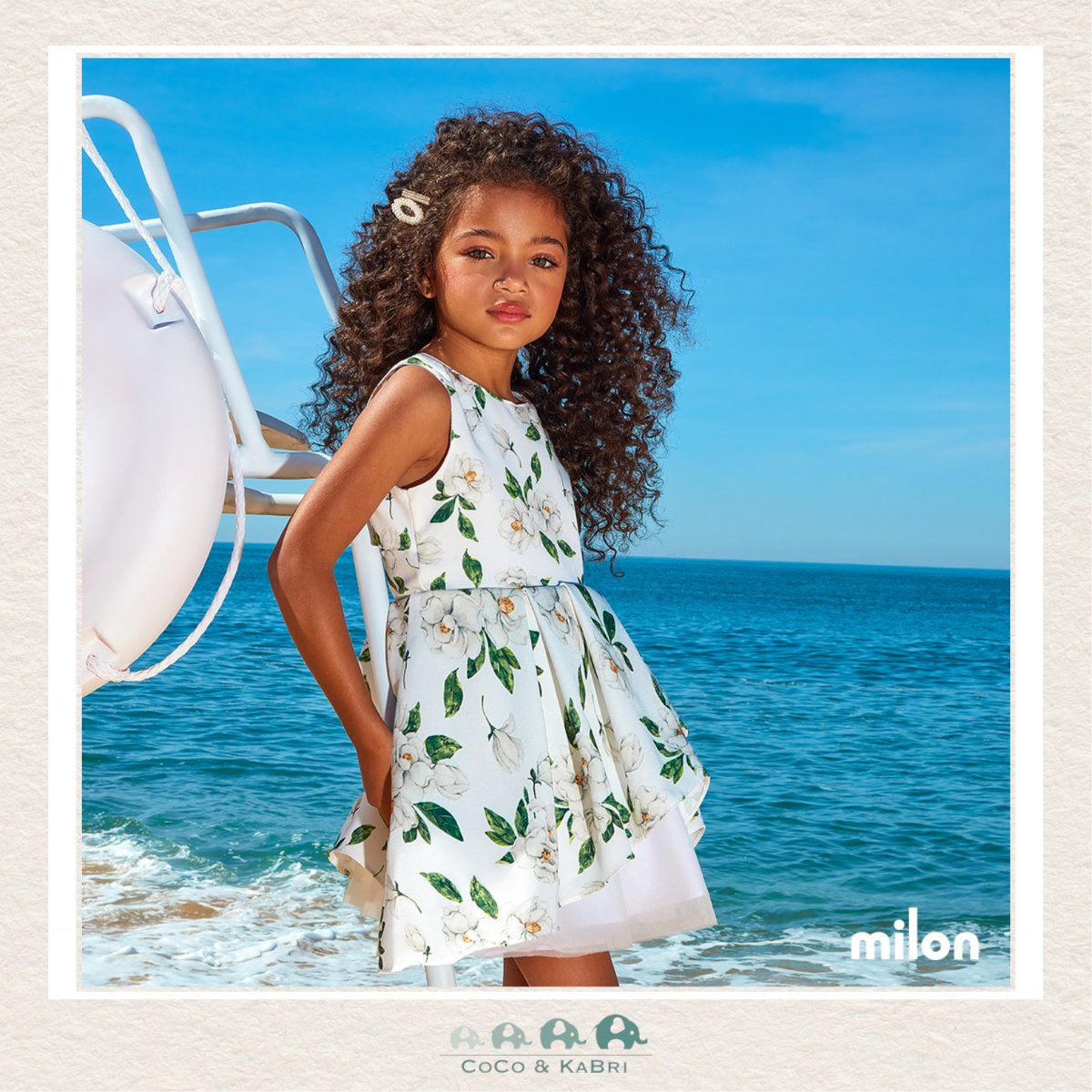 Gorgeous White Green Dress Elegant and Comfortable CoCo KaBri