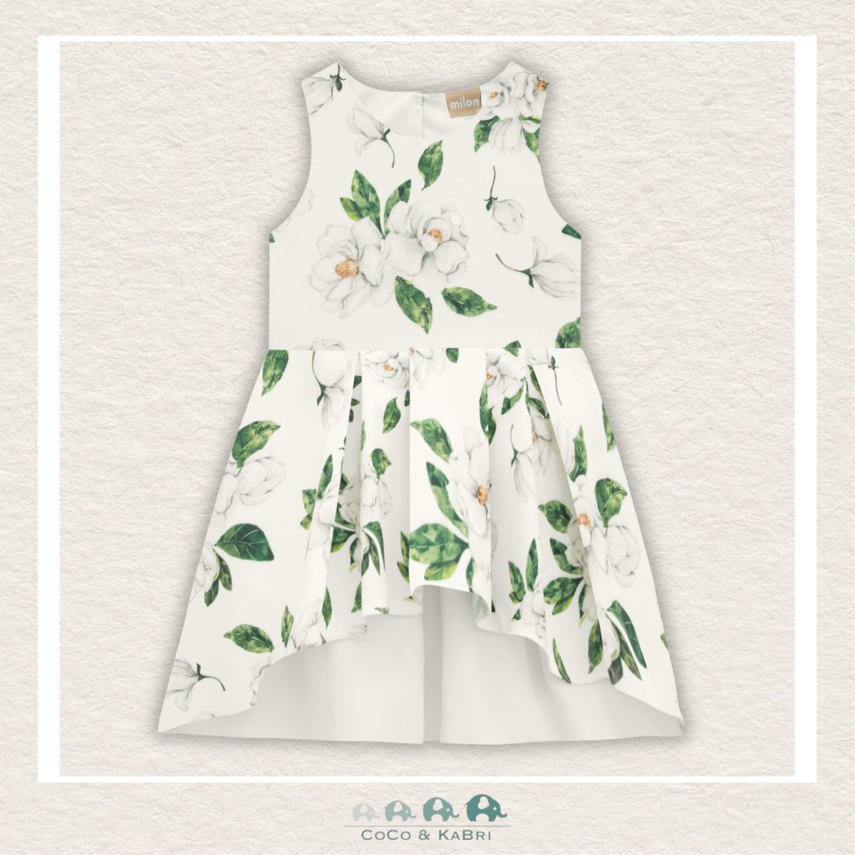 Milon Girls White & Green Dress, CoCo & KaBri Children's Boutique