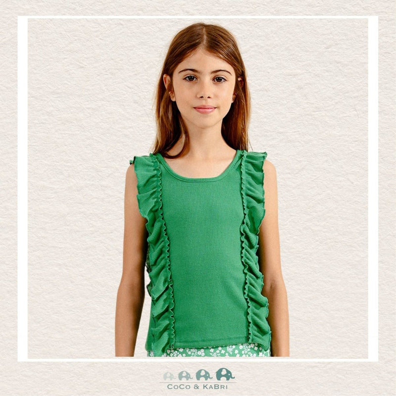 Molly Bracken Girl: Green Ruffled Tank Top, CoCo & KaBri Children's Boutique