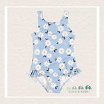 Petit Lem: Daisies on Dusty Blue One-Piece Swimsuit - CoCo & KaBri