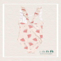 Petit Lem: Watermelons on Crème One-Piece Swimsuit, CoCo & KaBri Children's Boutique