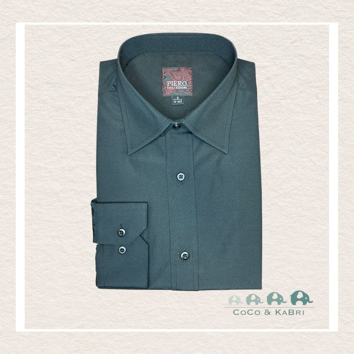 Piero Sarto Men’s Dress Shirt - Black, CoCo & KaBri Children's Boutique