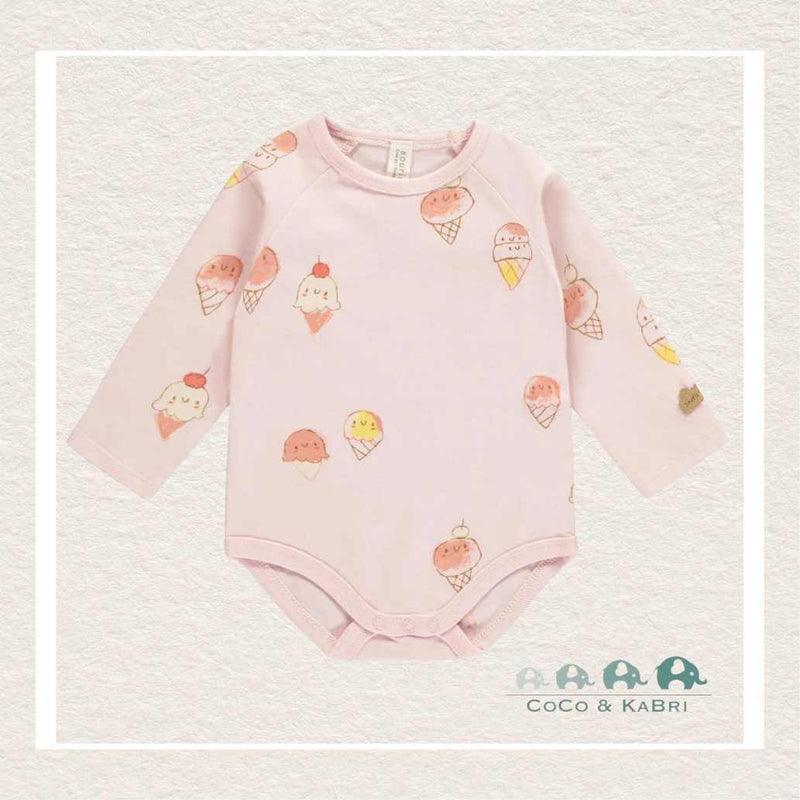 Sourismini: Baby Girl Light Pink Organic Cotton Ice Cream Bodysuit