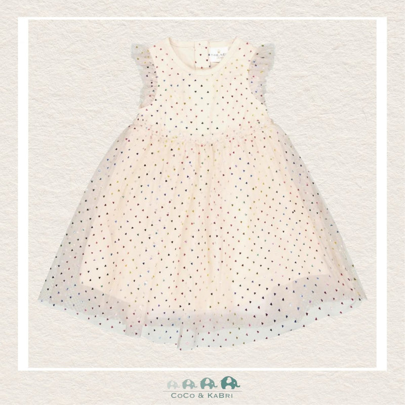 The New: Baby Girl Jovana Dress with Metallic Hearts, CoCo & KaBri Children's Boutique