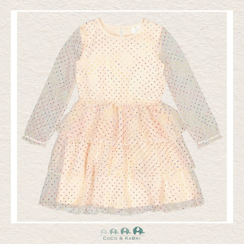 The New: Jovana Mesh Dress with Metallic Hearts, CoCo & KaBri Children's Boutique