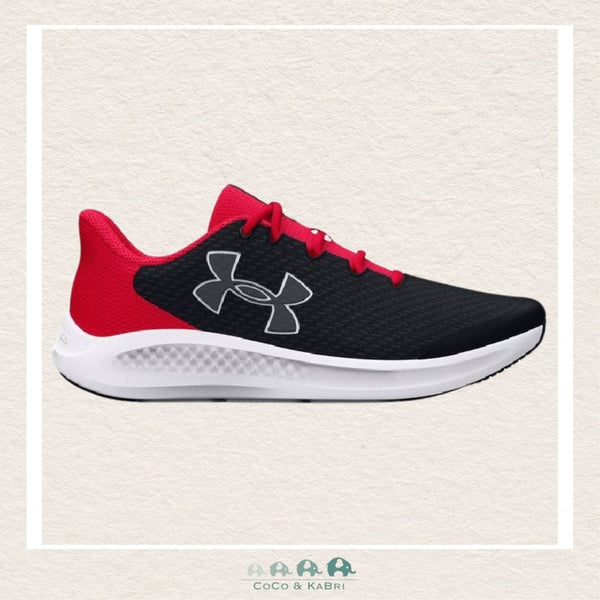 Under Armour Boys' Grade School Charged Pursuit 3 Big Logo Running Shoes Black/Red