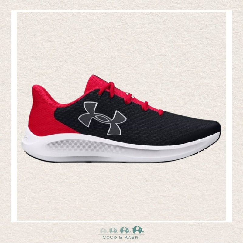 Under Armour Boys' Grade School Charged Pursuit 3 Big Logo Running Shoes Black/Red, CoCo & KaBri Children's Boutique