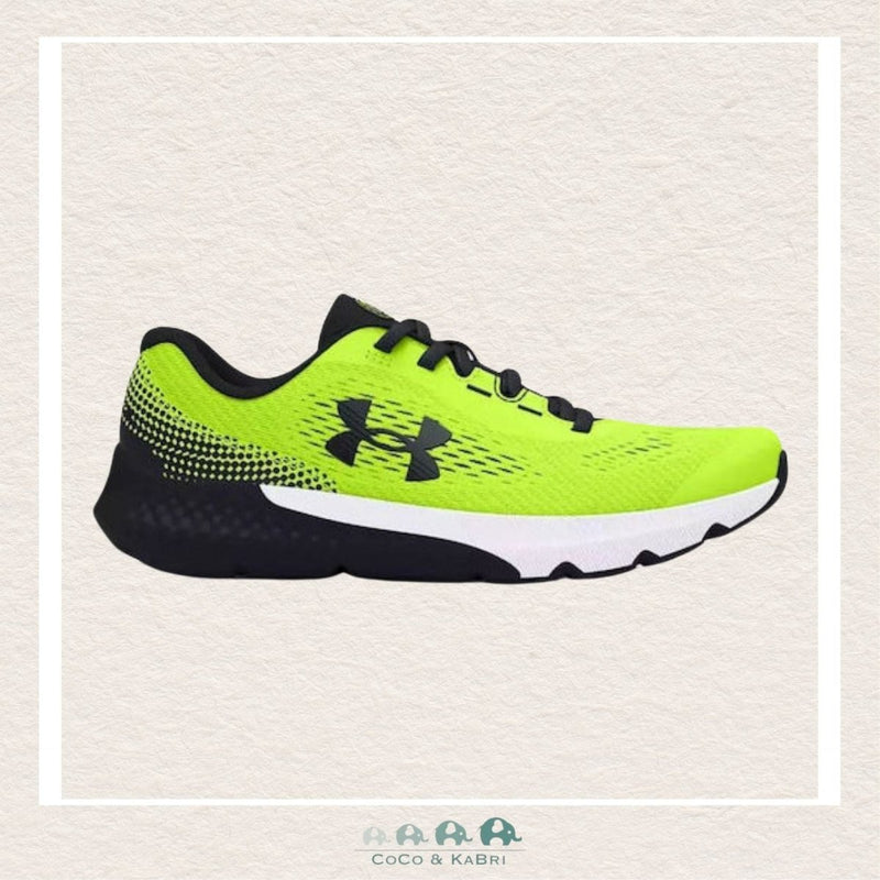Under Armour Boys' Grade School Rogue 4 Running Shoes High Vis Yellow (M Top-88), CoCo & KaBri Children's Boutique