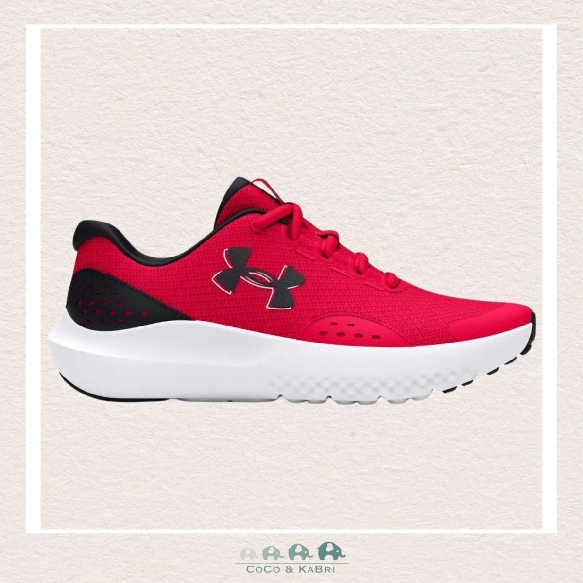 Under Armour Boys' Grade School Surge 4 Running Shoes Red/Black, CoCo & KaBri Children's Boutique