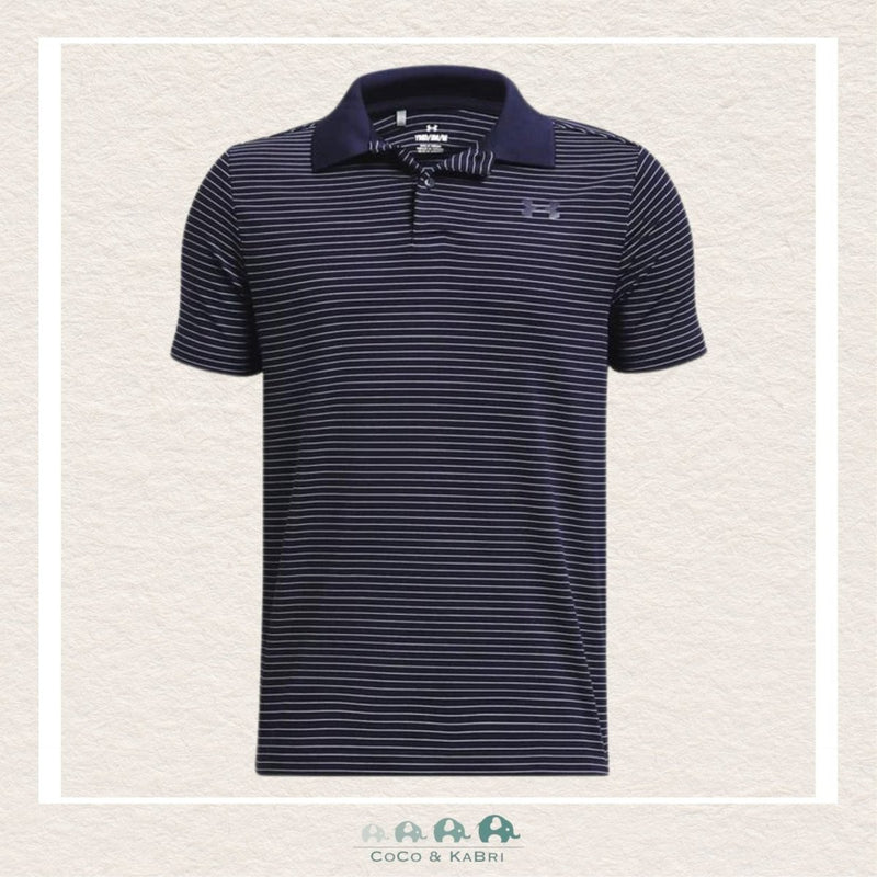 Under Armour Youth Boys' Matchplay Stripe Polo - Navy/White, CoCo & KaBri Children's Boutique