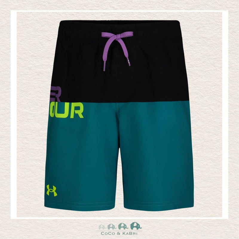 Under Armour Boys Youth: Block Volley Swim Trunks - Circuit Teal, CoCo & KaBri Children's Boutique