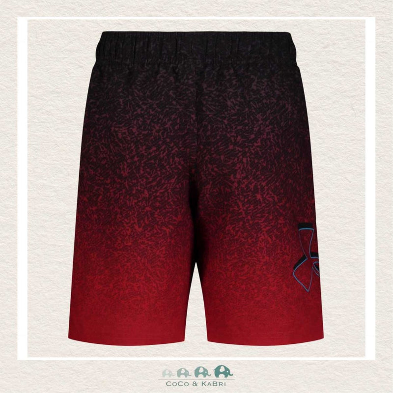 Under Armour Boys Youth: Tipped Logo Volley Swim Trunks - Red