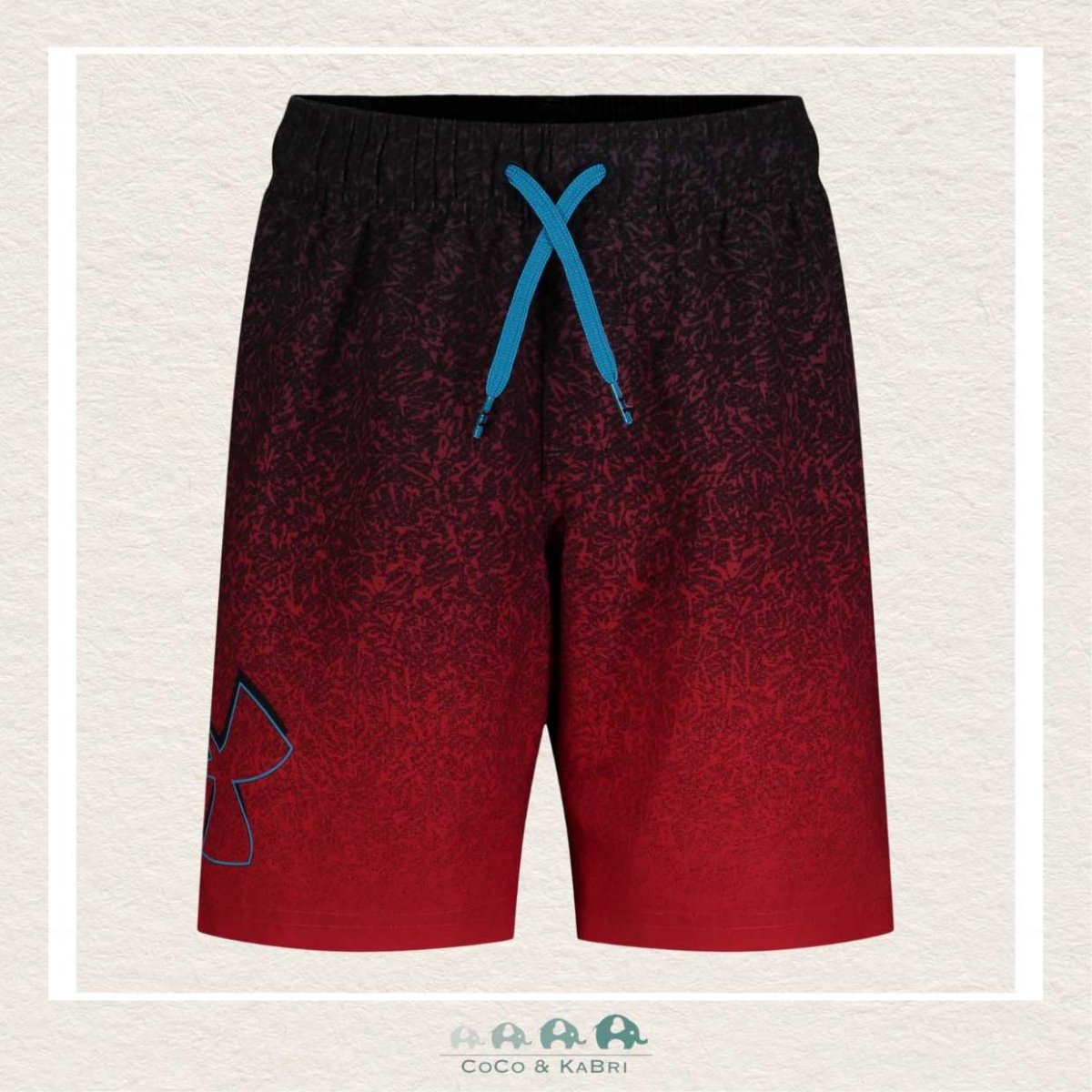 Under Armour Boys Youth: Tipped Logo Volley Swim Trunks - Red, CoCo & KaBri Children's Boutique